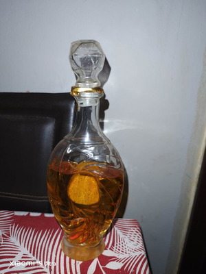 Vintage Pippermint glass liqueur bottle by E. M. Tzelepi like new