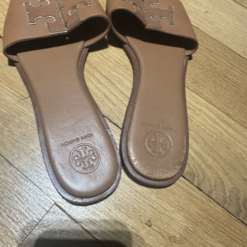Tory Burch Ines Πέδιλα σαν καινούργιο, καφέ με χρυσές λεπτομέρειες