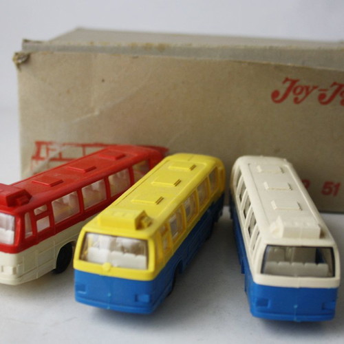 Joy Toy No 51 Mercedes Benz λεωφορεία vintage 70's, σετ 3 τεμαχίων, καινούργια
