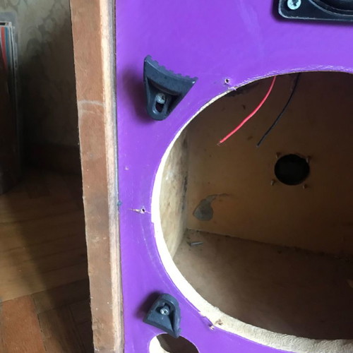Custom speaker box used for construction