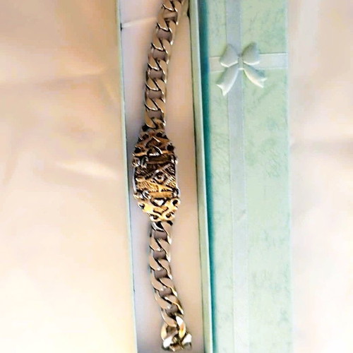Free Mason Stainless Steel Bracelet with Chunky Chain and ID Plate new
