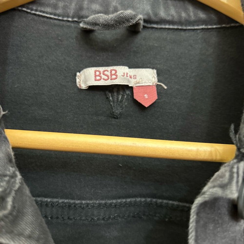 BSB Black Denim Short Jacket Like New With Fringes