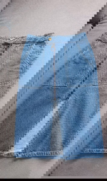 denim midi φούστα