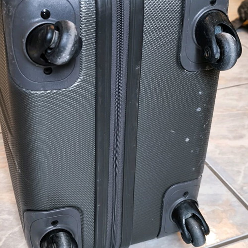 Hard suitcase gray used, dimensions 40x24x40cm, brand ENIMENT