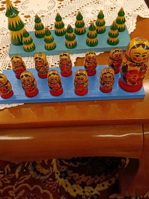Wooden handmade decorative figures used in excellent condition