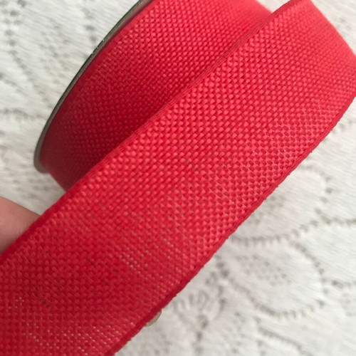 Gift wrapping ribbon red 2.5cm wide on spool, like new