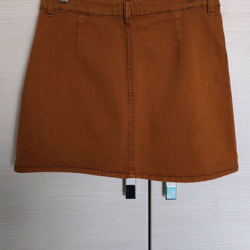 Mini denim skirt brown brick and denim top like new