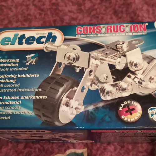 Eitech Mini Metal Motorcycle Construction Toy new, 59 pieces