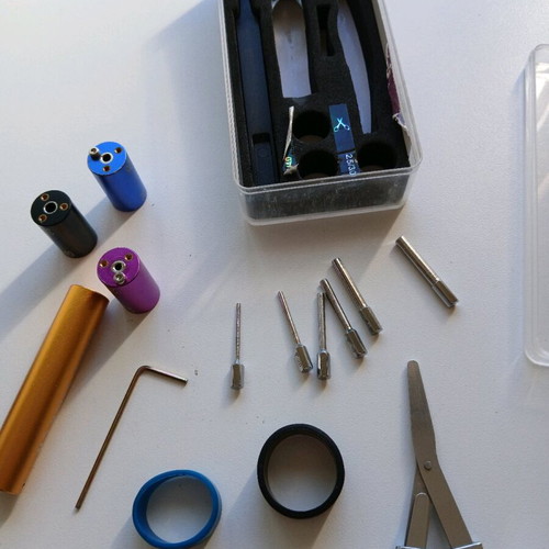 Toolbox of electronic cigarette coil building accessories used