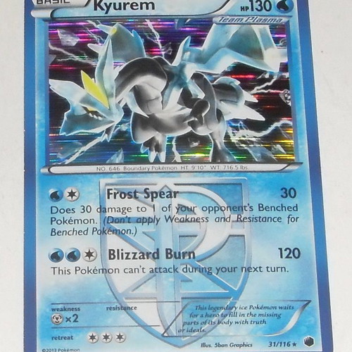 Pokemon Holo Kyurem 31/116 card used from Plasma Freeze set