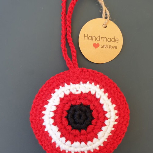 Olympiacos knitted handmade mati, new, 18cm×8cm