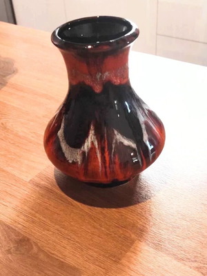 Vintage ceramic vase retro fat lava glaze used