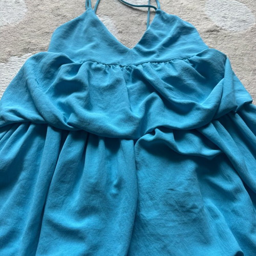 Zara balloon dress used, size M, turquoise