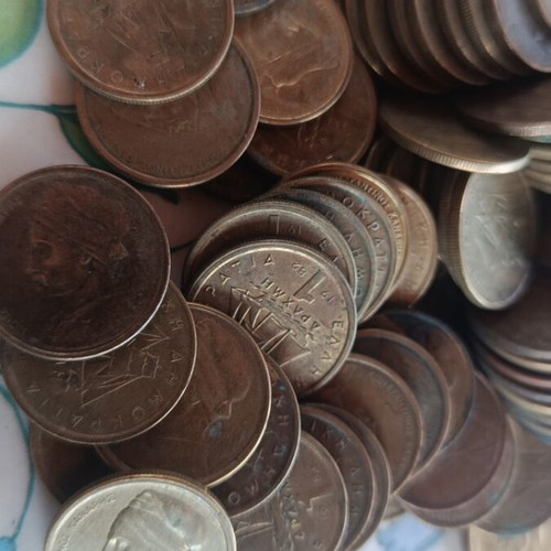 Drachma coins used, set of 703 from Greece