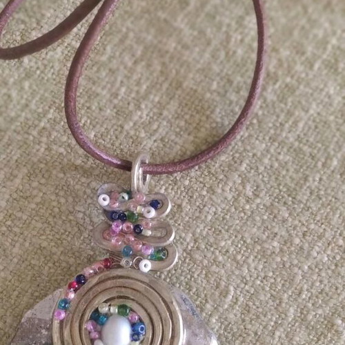 Handmade large pendant jewelry like new