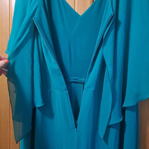 Happy Sizes green plus size jumpsuit with ruffle and rhinestones