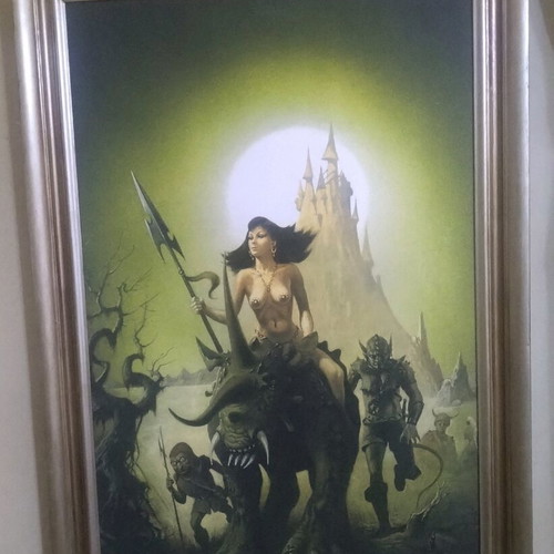 Fantasy Art oil painting like new on canvas with silver frame