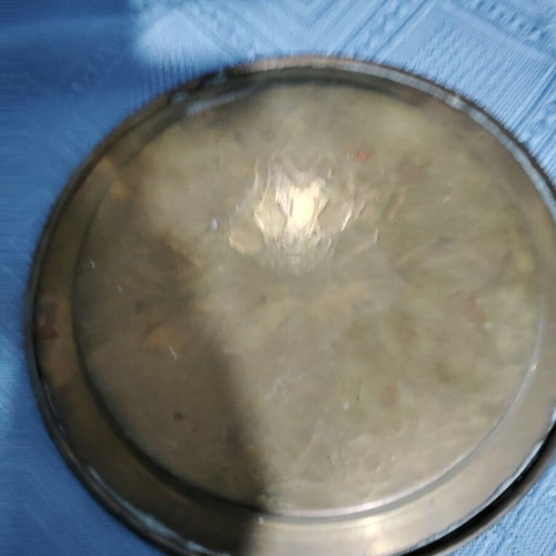 Moroccan brass bronze plate like new with intricate designs