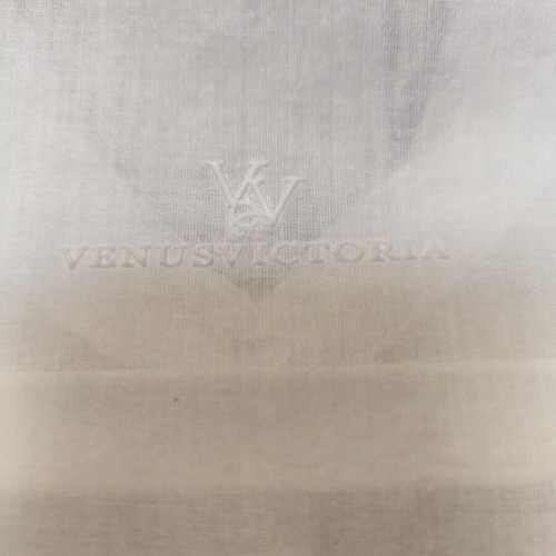 Venus Victoria sleeveless voile blouse with lace, white, size L