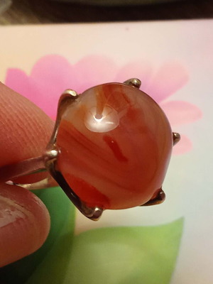 Δαχτυλίδι ασημένιο βίνταζ με αχάτη 925 σαν καινούργιο