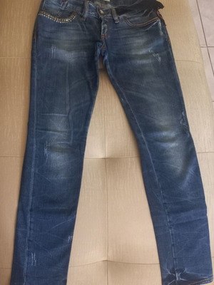 Rossodisera jeans used, size L, blue with Pink Woman tank top gift