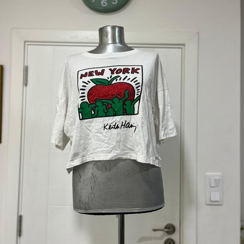 Keith Haring crop top used, size L, colorful