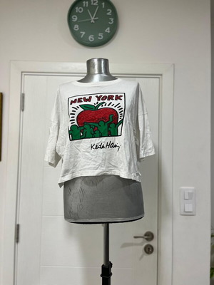 Keith Haring crop top used, size L, colorful