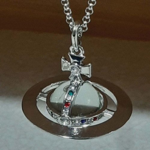 Vivienne Westwood Orb Pendant Necklace with Spherical Mint Stone, New