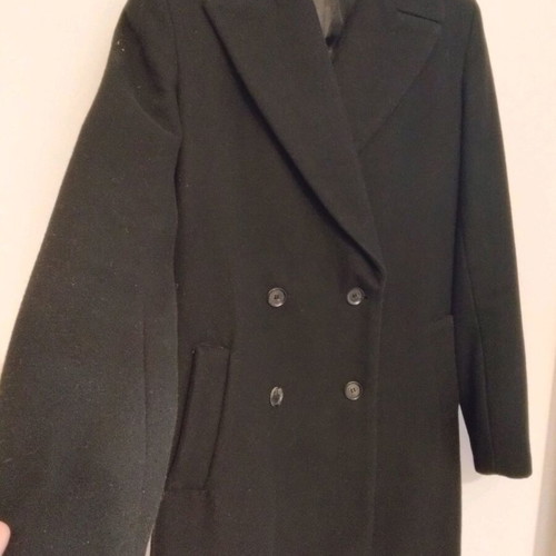 Zara black wool coat like new, size S