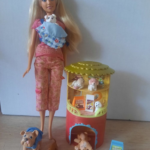 Mattel Barbie I Can Be Pet Sitter playset used with puppies and accessories