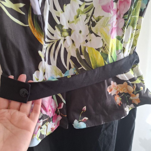 Billy Sabbado Floral Midi Dress with Belt XL like new
