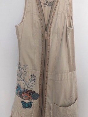Desigual dress beige size 42 like new, soft denim fabric