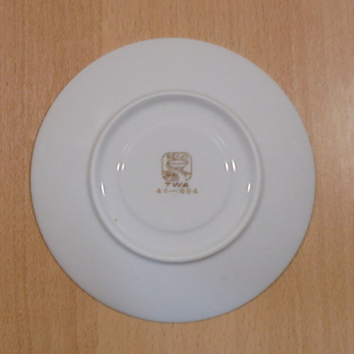 TWA Trans World Airlines old promotional ceramic saucer used