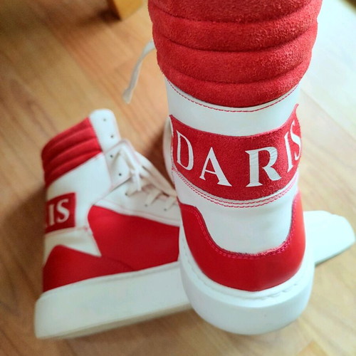 Daris high-top sneakers like new, size 40, white and red