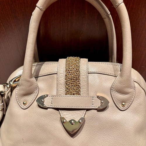 Uterque handbag like new, nude beige with gold details