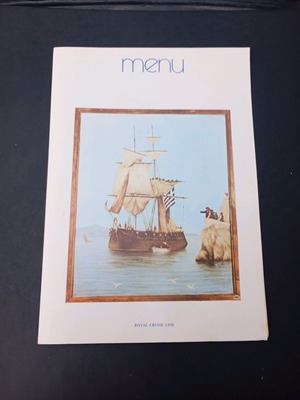 Royal Cruise Line souvenir menu used from cruise trip
