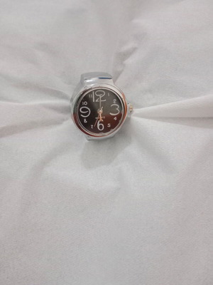 Ring watch new, silver with elasticity
