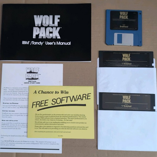 Wolfpack (Broderbund) PC like new, Big Box with 3.5" & 5.25" disks