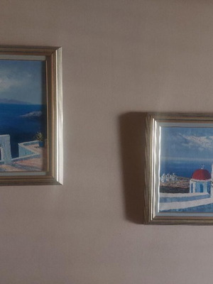 Set of 2 Oil Paintings Cyclades 54x64 cm