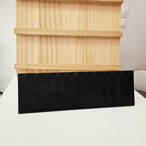 Leather jewelry display stands set, black