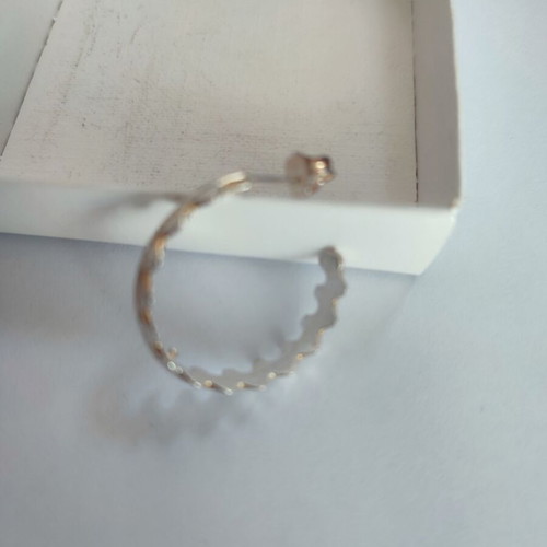 Steel hoop earrings new, silver