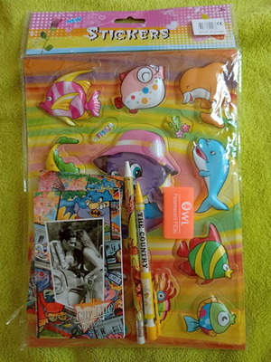 Vintage Retro School Set 90s with Geepap Notebooks, Bensia Pencils, Owl Eraser & Stickers