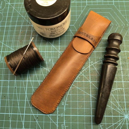 Leather handmade pen and pencil case made to order