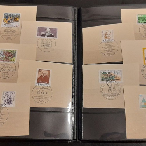 Germany stamp collection used, 100 complete paper series with commemorative postmarks