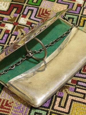 Ασημένια θήκη καρτών ταξιδίου μεταχειρισμένη, αρχών 20ου αιώνα