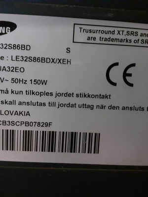 Πλακέτες Samsung LE32S86BD μεταχειρισμένες για 32” τηλεόραση με σπασμένη οθόνη