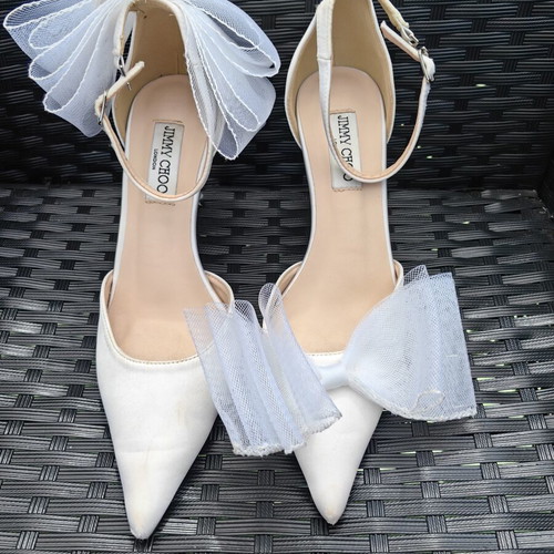 Jimmy Choo Averly 100 satin pumps used, size 40