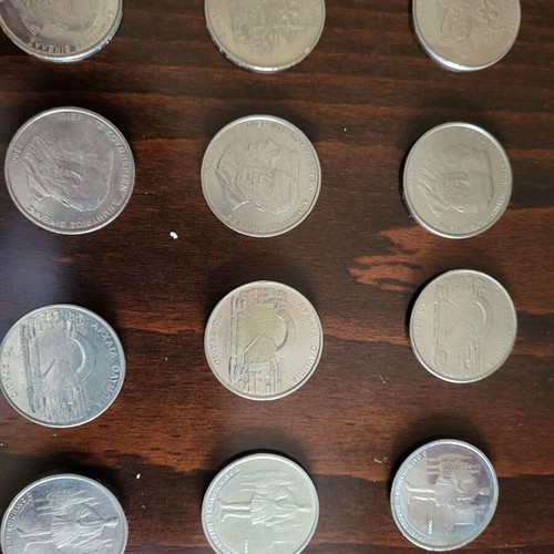 Collectible 500 Drachma coins used, pack of 40, 2000 edition