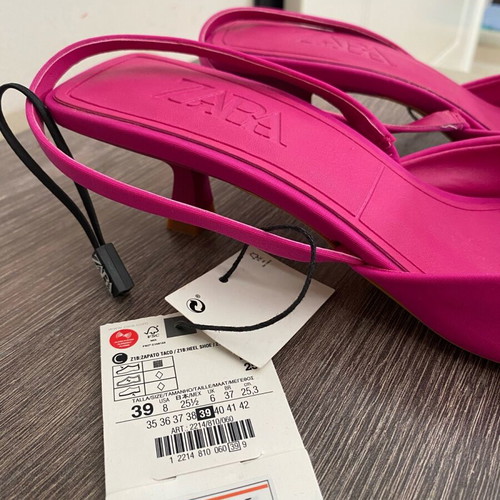 Zara sling back pink pumps new size 39
