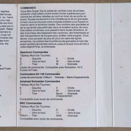Commando (Encore) Amstrad Cassette like new